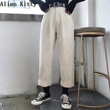 Load image into Gallery viewer, ALIEN KITTY Loose High Waist Thin Pants