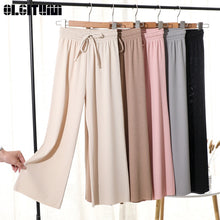 Load image into Gallery viewer, OLGITUM Women Soft Silk Knit Wide Leg Pants