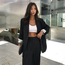 Load image into Gallery viewer, HZIRIP Elegant Black Single-breasted Women Blazer